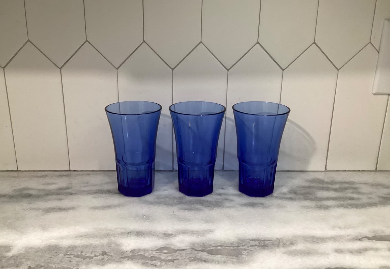 Libbey Gibraltar Cafe Antique Blue 6" Tall 15 Oz Cooler Tumbler Glasses Set of 3 - Thumbnail 7