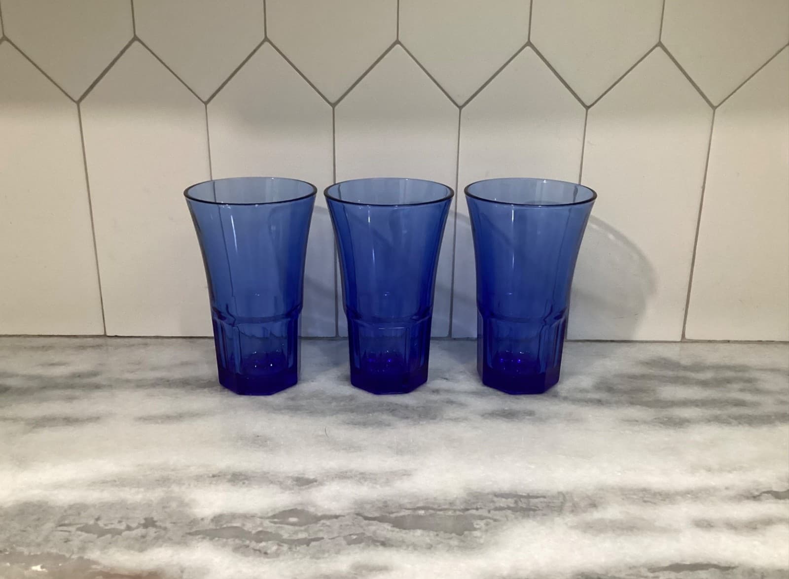Libbey Gibraltar Cafe Antique Blue 6" Tall 15 Oz Cooler Tumbler Glasses Set of 3 - Thumbnail 8