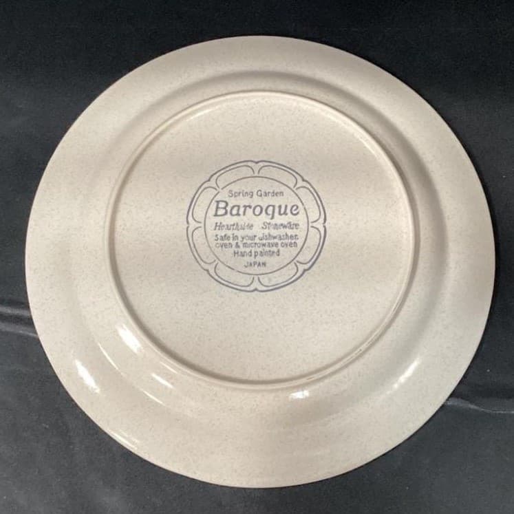 Set 4 Vintage Hearthside Stoneware Baroque Spring Garden Floral Dinner Plates - Thumbnail 4