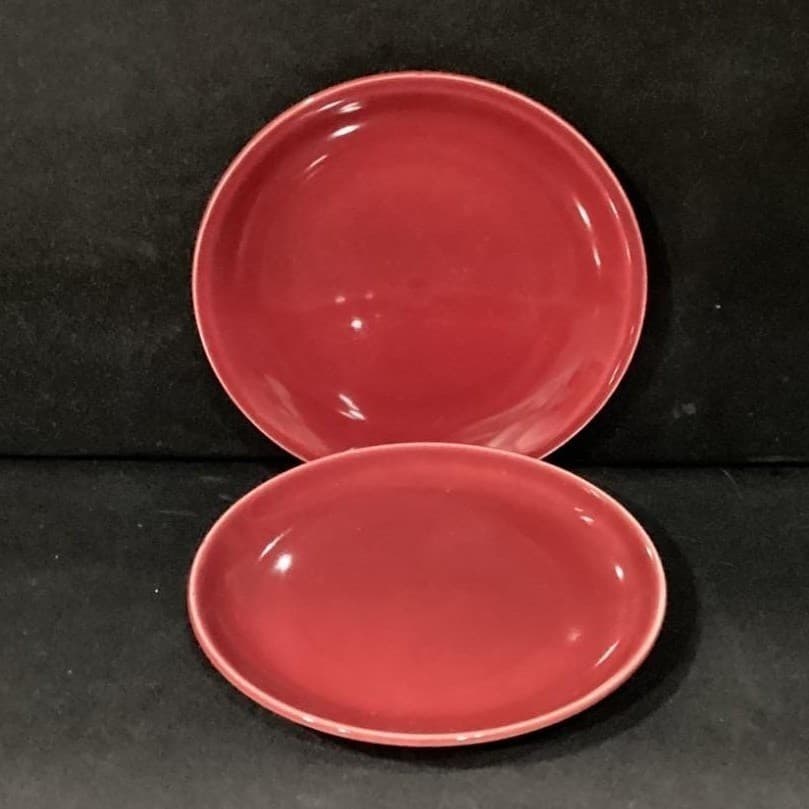 Universal Ballerina Burgundy Ceramic Bread Plates 6 in Set of 2 - Thumbnail 2