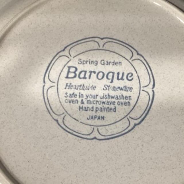 Set 2 Vintage Hearthside Stoneware Baroque Spring Garden Floral Dinner Plates - Thumbnail 5
