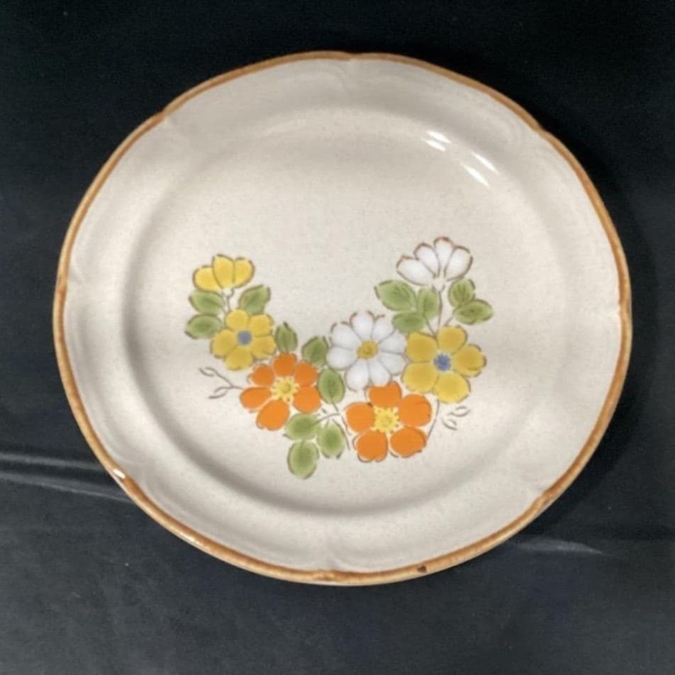 Set 2 Vintage Hearthside Stoneware Baroque Spring Garden Floral Dinner Plates - Thumbnail 3