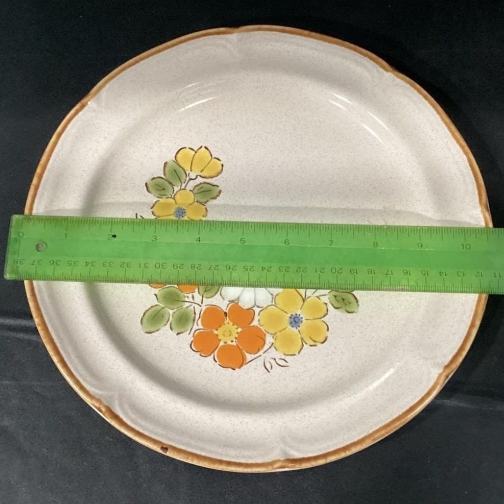 Set 4 Vintage Hearthside Stoneware Baroque Spring Garden Floral Dinner Plates - Thumbnail 6