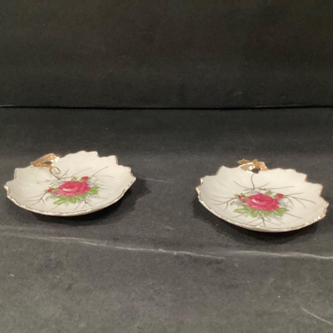 Vintage Leaf Shaped Trinket Dishes Stamped Badcock Furniture Made-Japan 1960 - Thumbnail 4