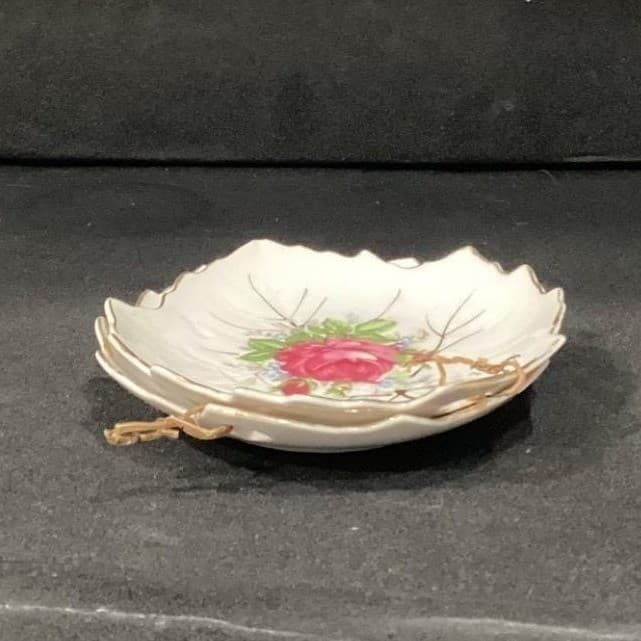 Vintage Leaf Shaped Trinket Dishes Stamped Badcock Furniture Made-Japan 1960 - Thumbnail 13