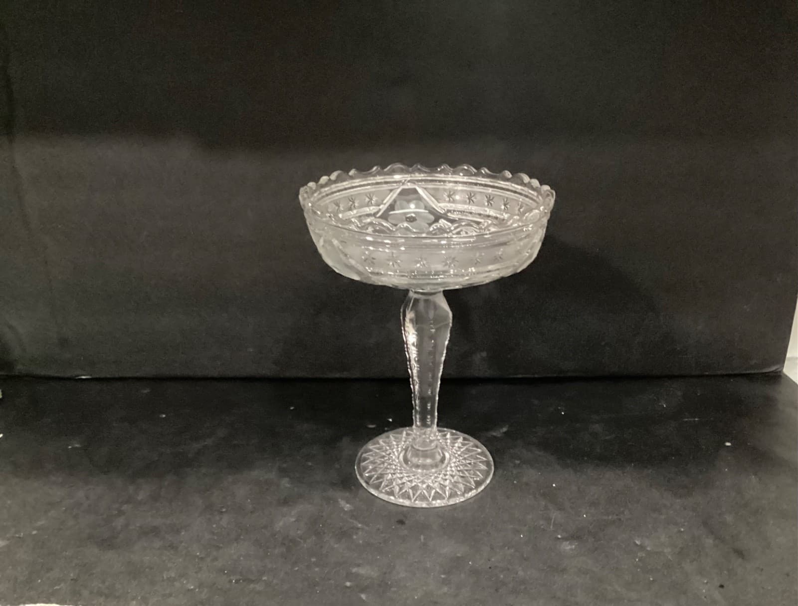 VINTAGE McKee Innovation 407 Zippered Pedestal Bowl Tazza Compote Brilliant - Thumbnail 10