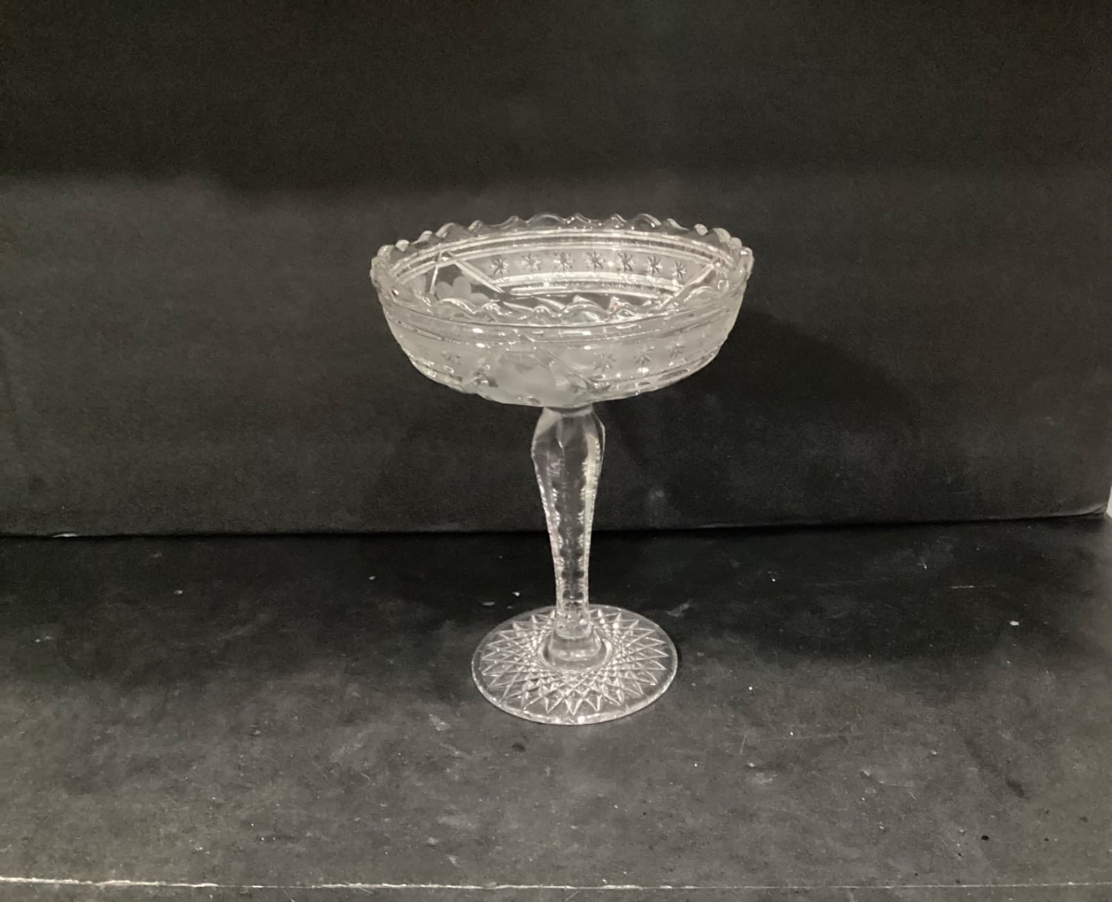 VINTAGE McKee Innovation 407 Zippered Pedestal Bowl Tazza Compote Brilliant - Thumbnail 9