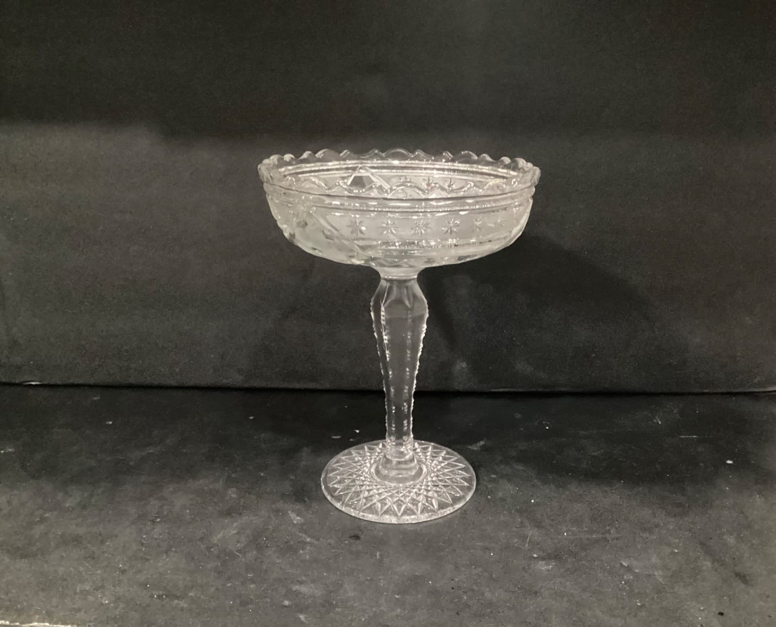 VINTAGE McKee Innovation 407 Zippered Pedestal Bowl Tazza Compote Brilliant - Thumbnail 7