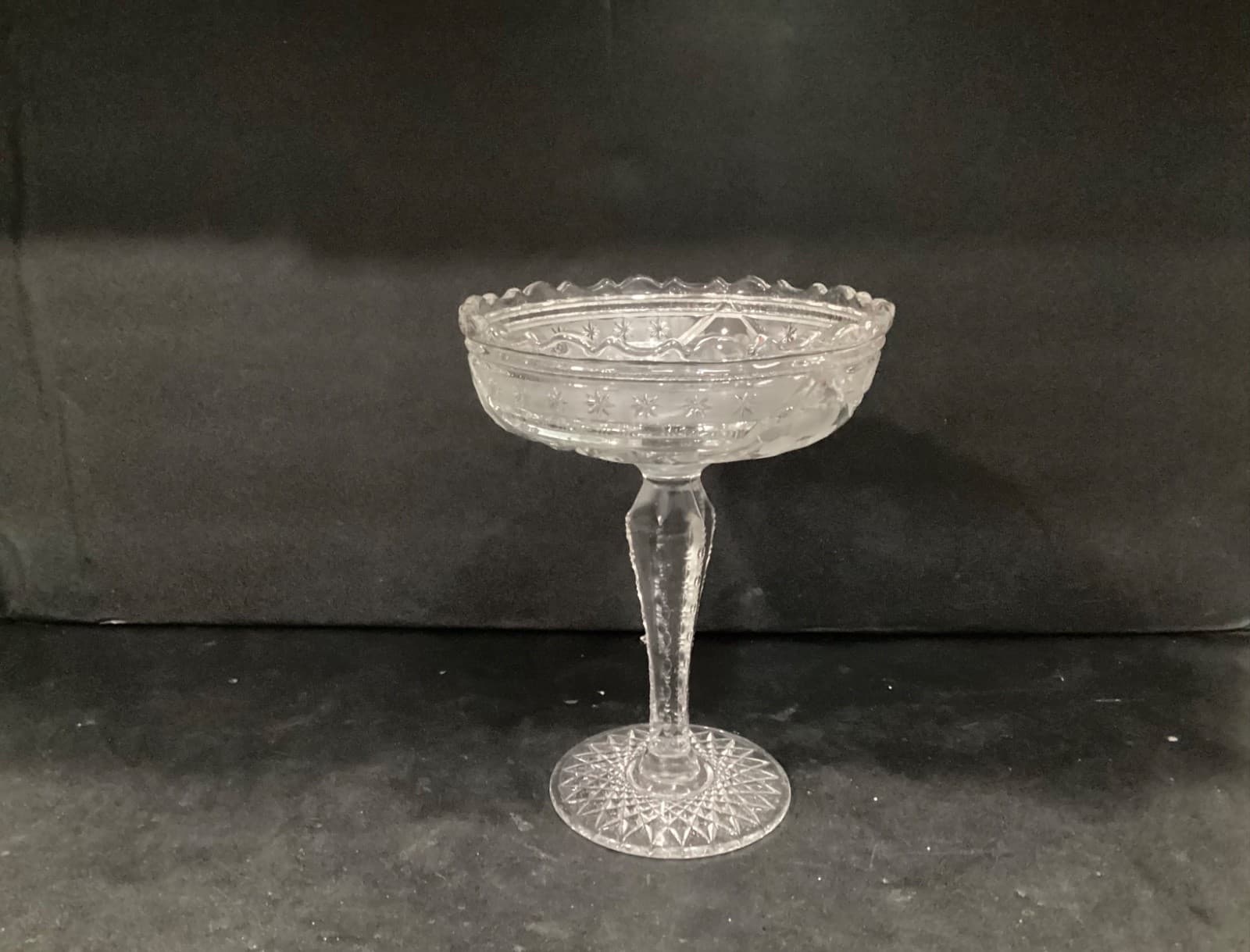 VINTAGE McKee Innovation 407 Zippered Pedestal Bowl Tazza Compote Brilliant - Thumbnail 8