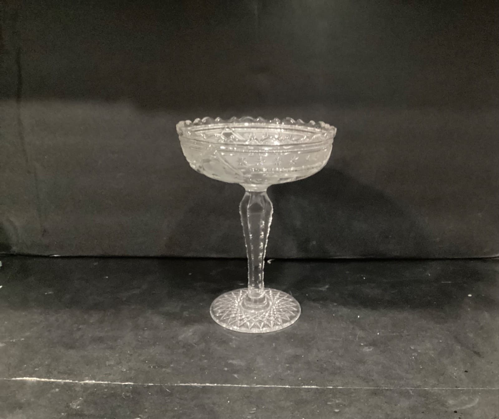 VINTAGE McKee Innovation 407 Zippered Pedestal Bowl Tazza Compote Brilliant