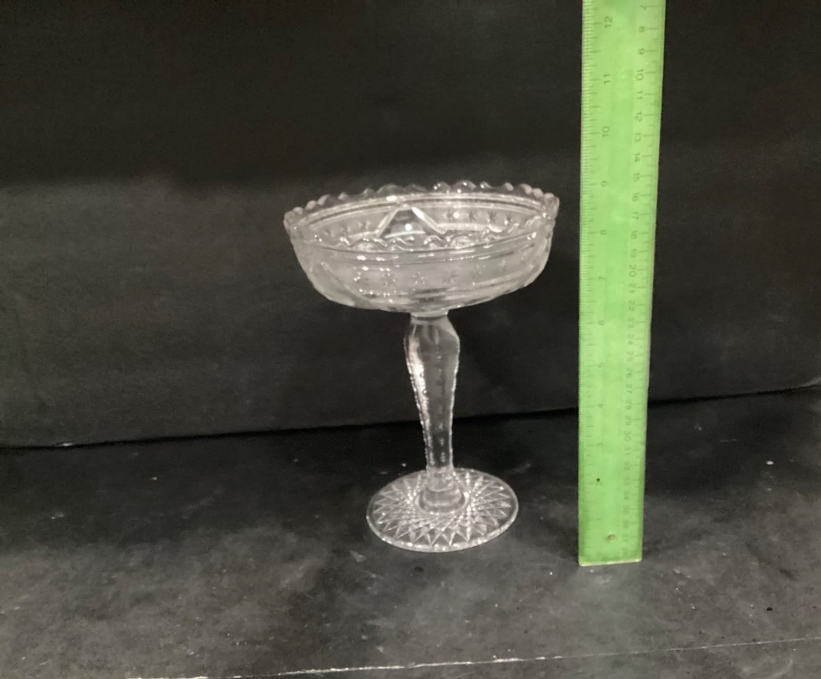 VINTAGE McKee Innovation 407 Zippered Pedestal Bowl Tazza Compote Brilliant - Thumbnail 5
