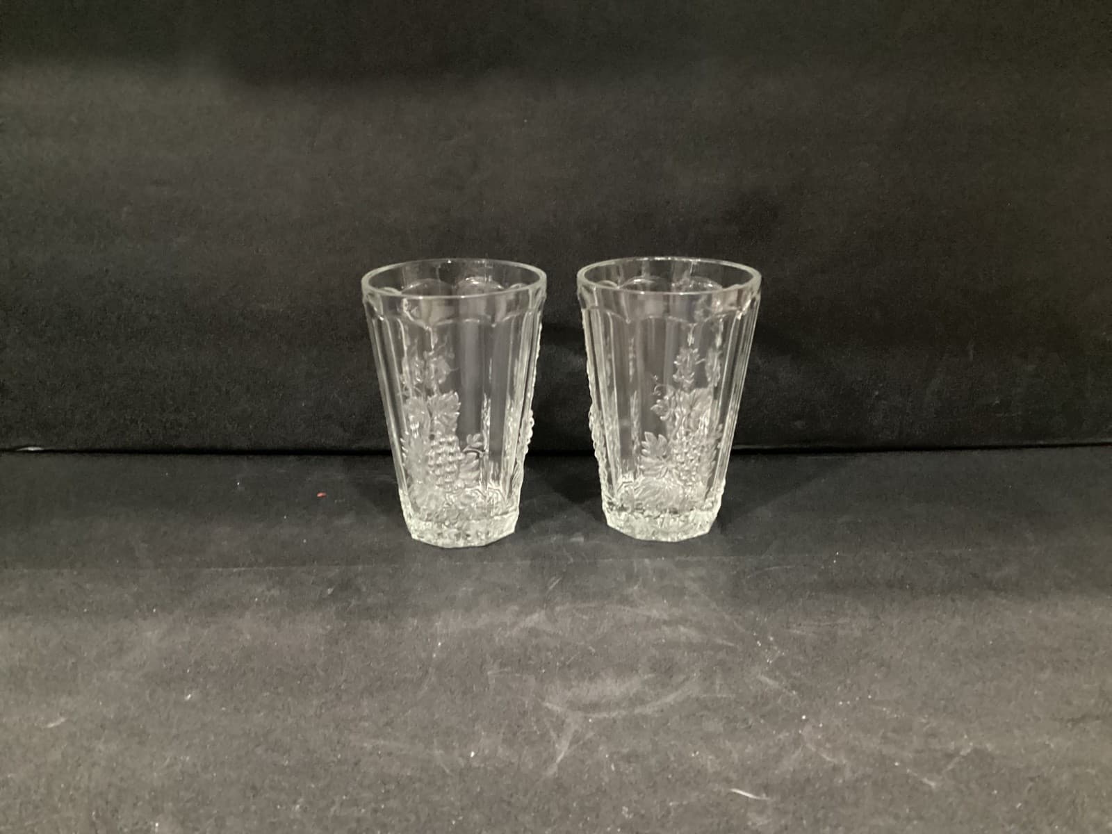 L.G. Wright Glass Panel Grape Clear Pattern 5” Flat Tumblers Set Of 2 - Thumbnail 7