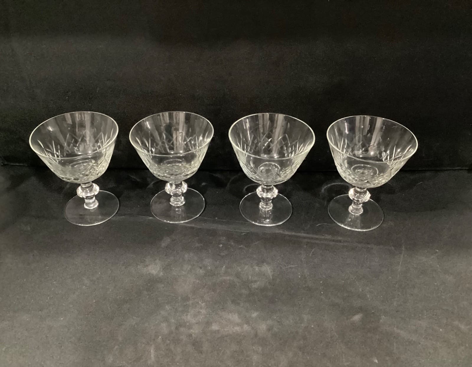 Edinburgh Crystal Criss-Cross Cut Cordial Sherbet Dessert Glasses Set Of 4 - Thumbnail 2