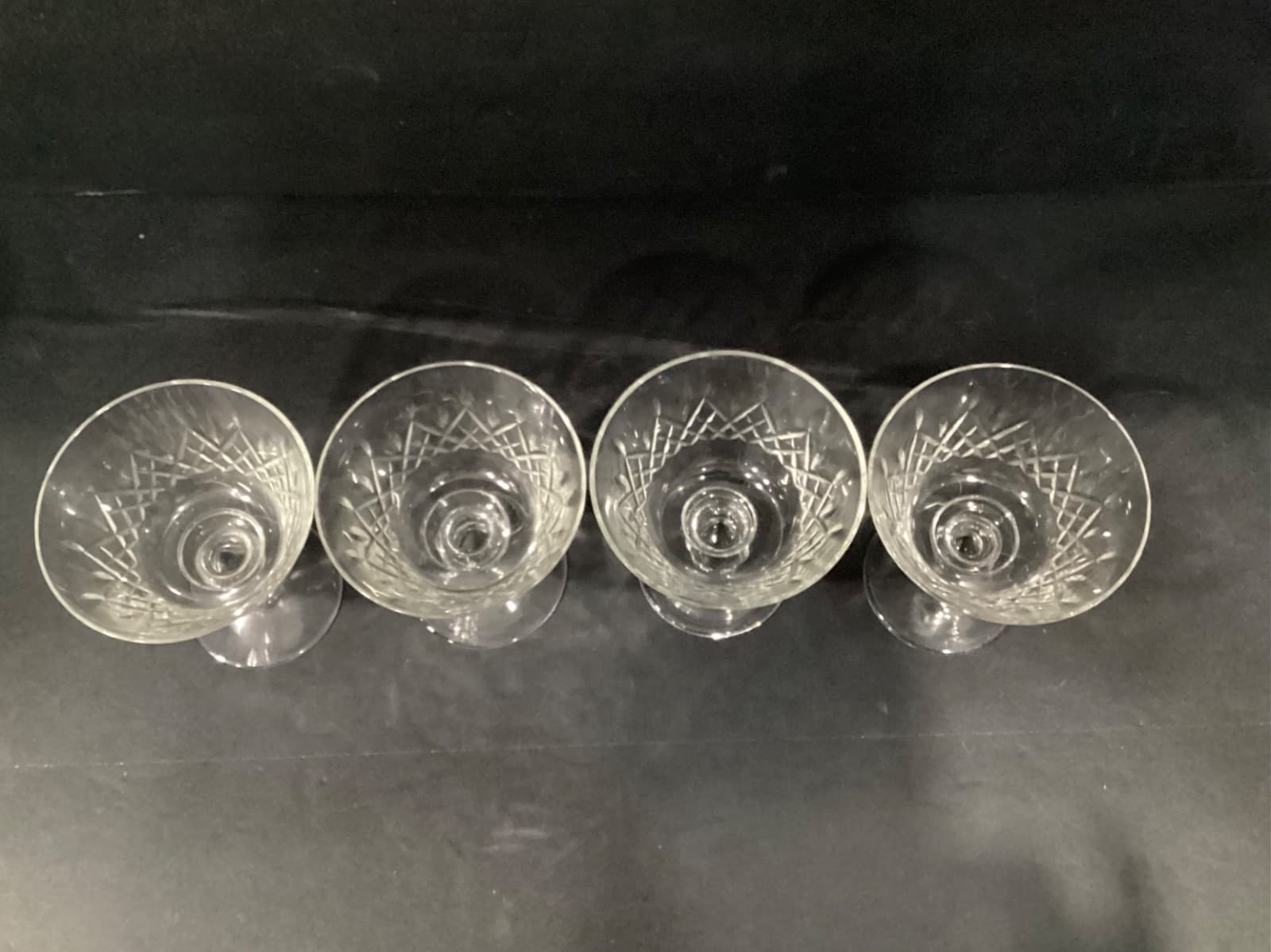 Edinburgh Crystal Criss-Cross Cut Cordial Sherbet Dessert Glasses Set Of 4 - Thumbnail 3