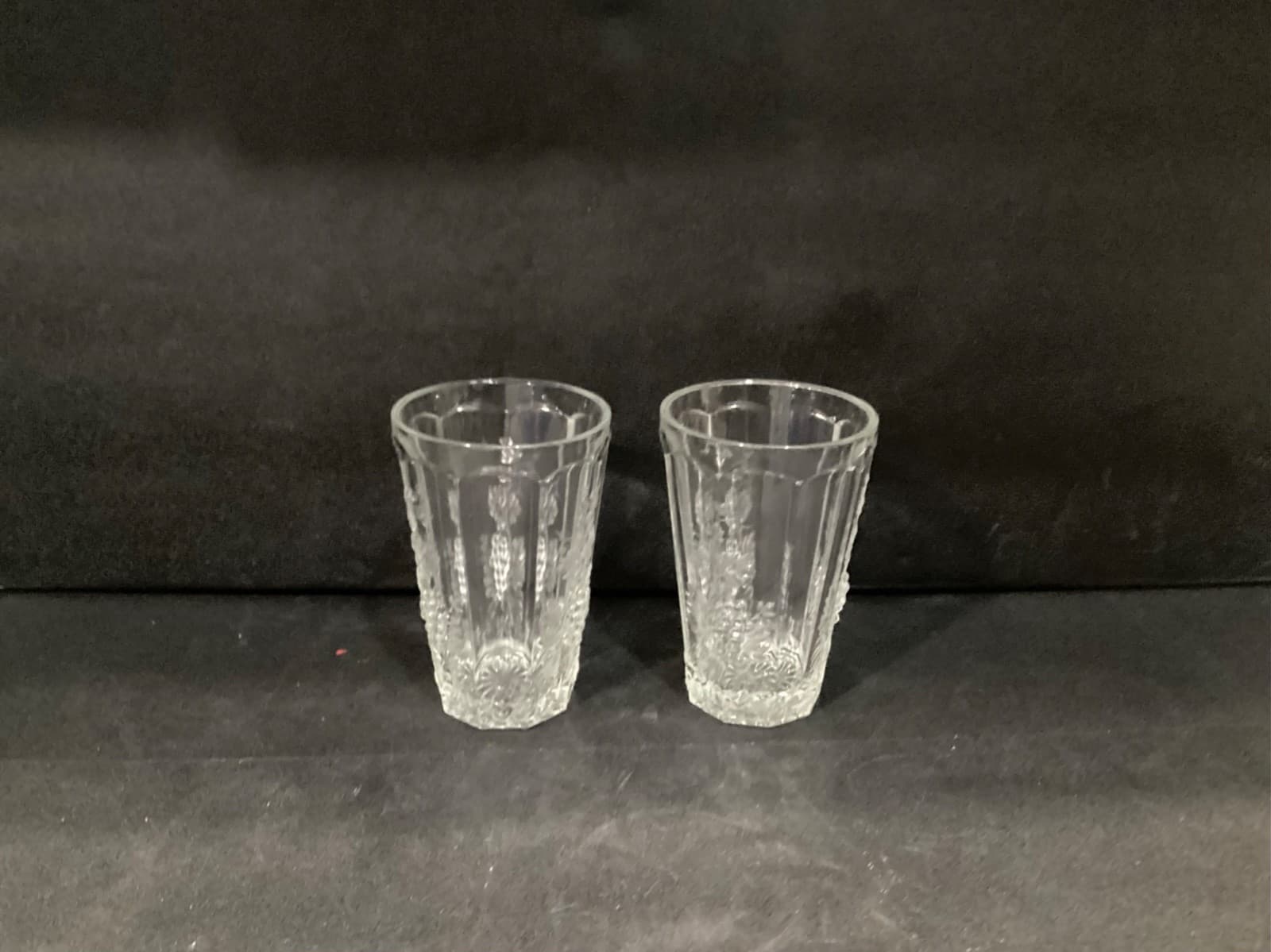 L.G. Wright Glass Panel Grape Clear Pattern 5” Flat Tumblers Set Of 2 - Thumbnail 8