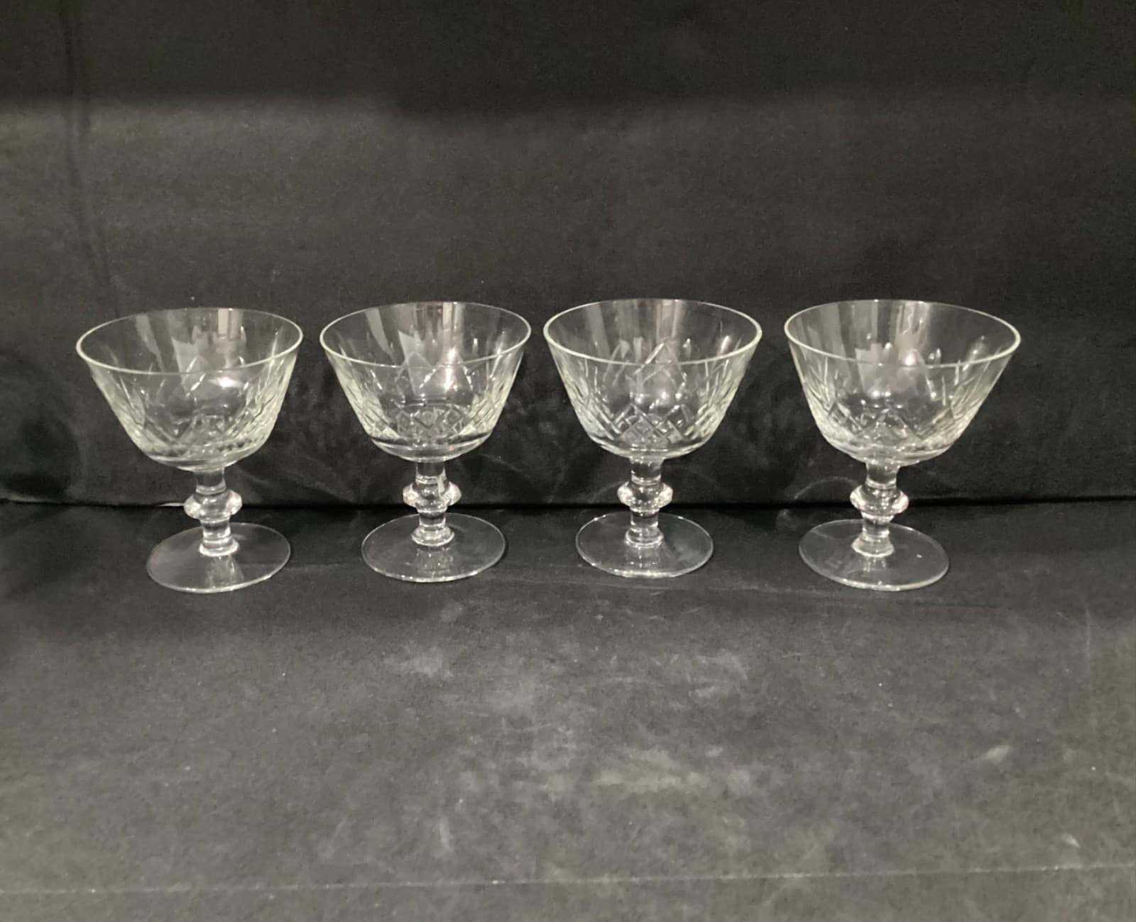 Edinburgh Crystal Criss-Cross Cut Cordial Sherbet Dessert Glasses Set Of 4 - Thumbnail 9