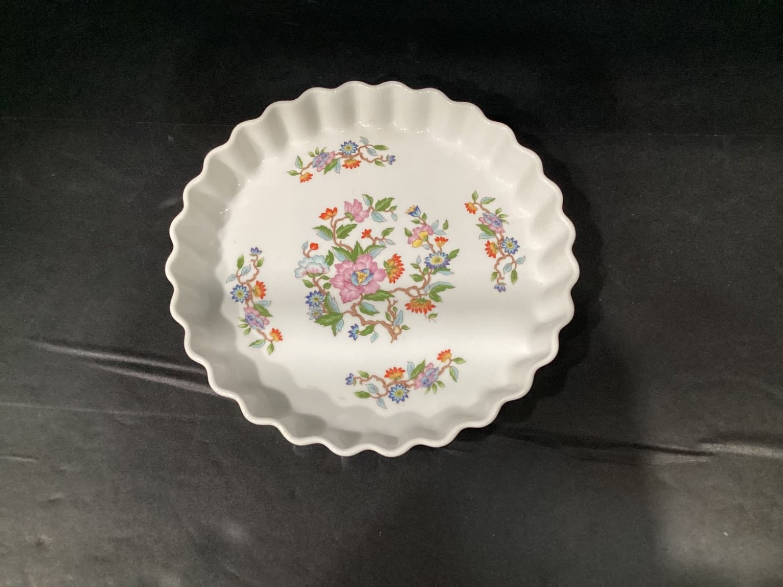Dolphin Le Jardin Style Japanese Quiche Tart Pie Dish, 10” Floral Vintage - Thumbnail 2
