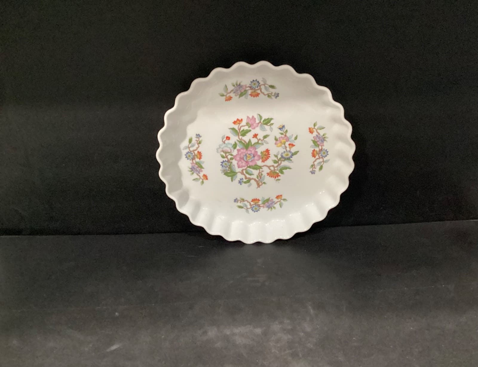 Dolphin Le Jardin Style Japanese Quiche Tart Pie Dish, 10” Floral Vintage