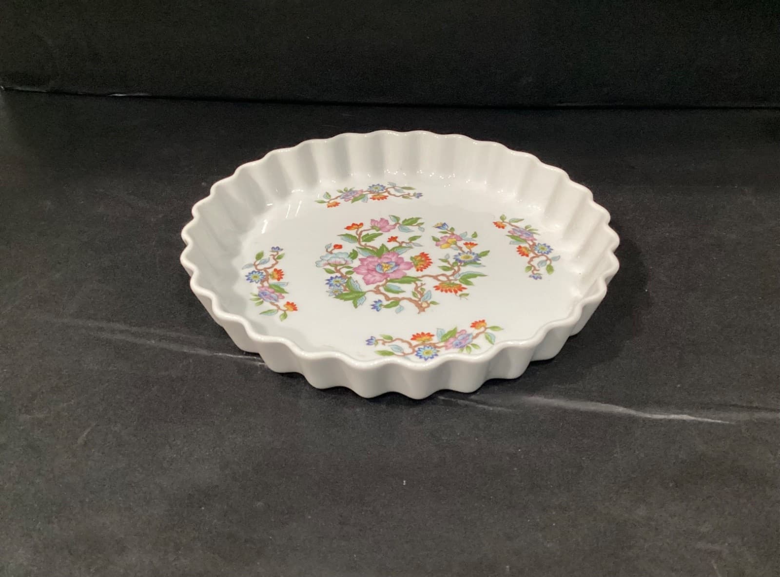 Dolphin Le Jardin Style Japanese Quiche Tart Pie Dish, 10” Floral Vintage - Thumbnail 3