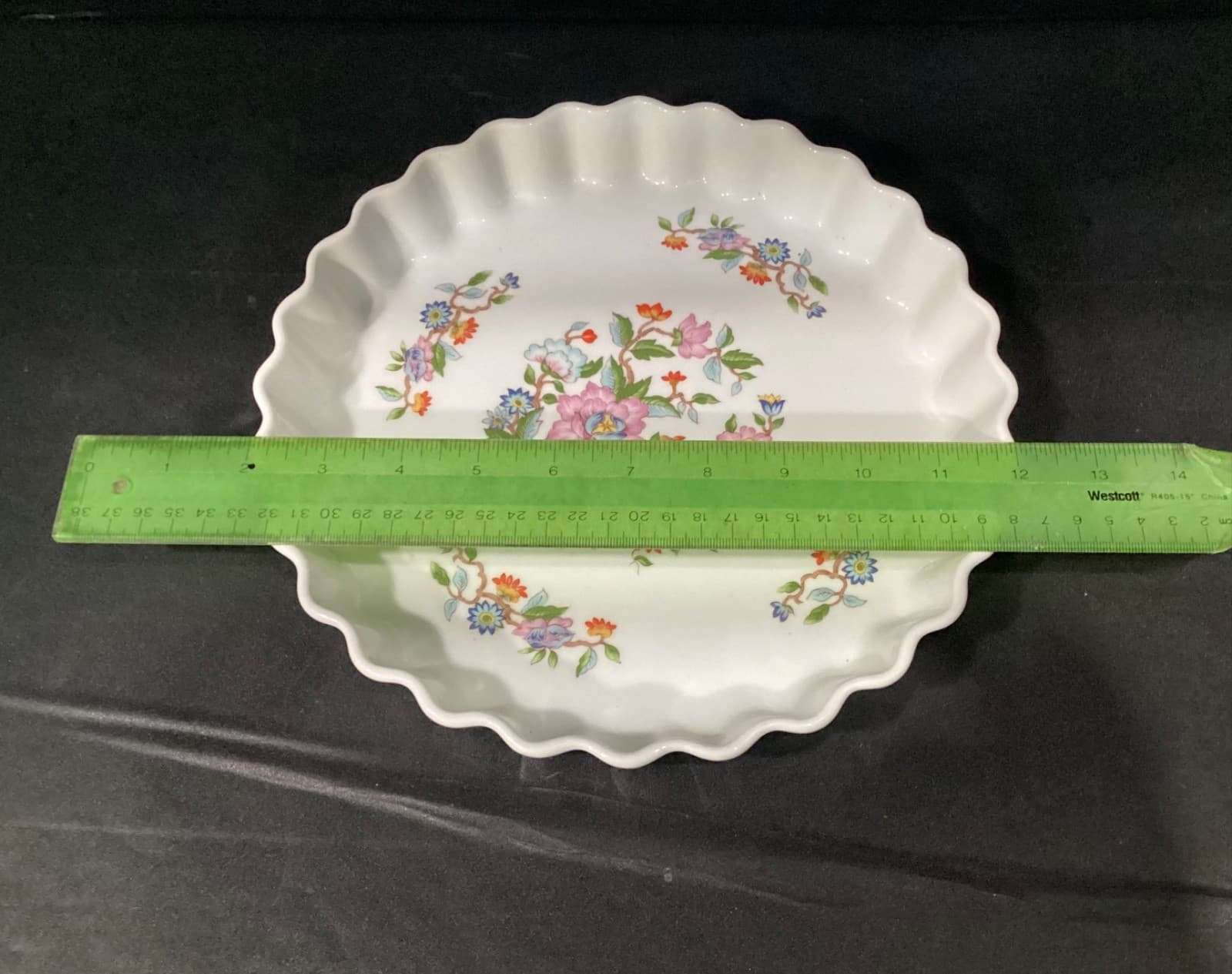 Dolphin Le Jardin Style Japanese Quiche Tart Pie Dish, 10” Floral Vintage - Thumbnail 6