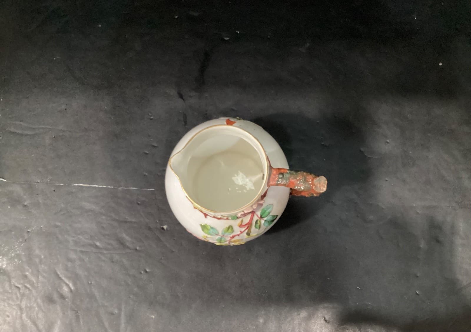 Antique EJD Bodley Cream Jug Relief-Moulded Flowers Berries Butterfly 1876 - Thumbnail 3