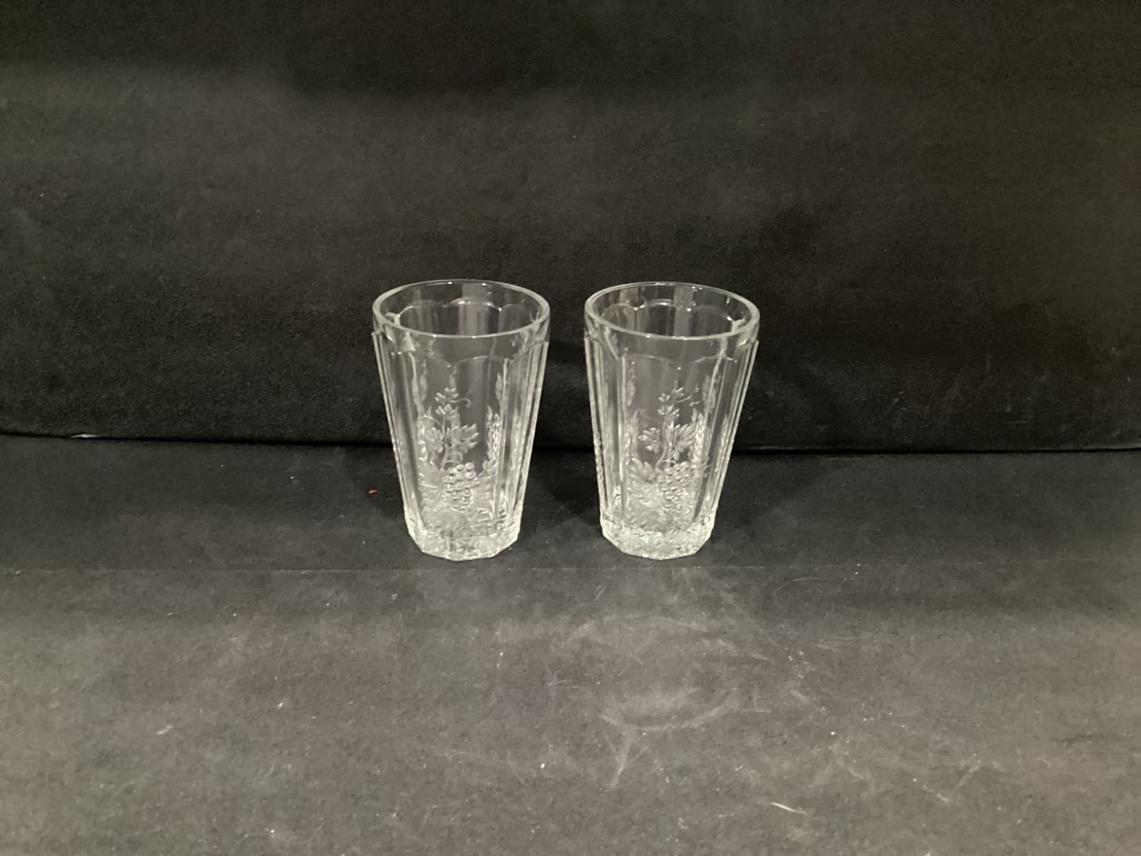 L.G. Wright Glass Panel Grape Clear Pattern 5” Flat Tumblers Set Of 2 - Thumbnail 10