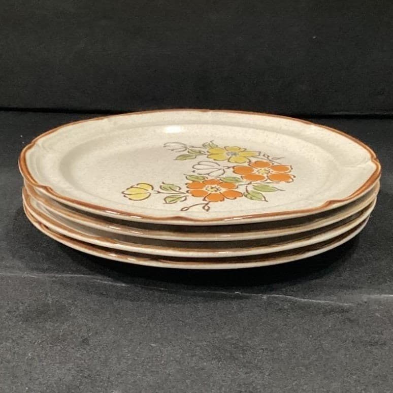 4 Spring Garden Baroque Hearthside Stoneware Salad Plates - Thumbnail 8