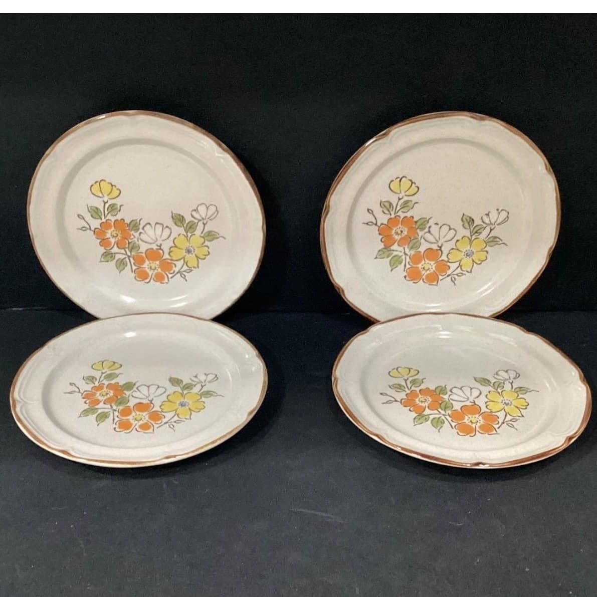 4 Spring Garden Baroque Hearthside Stoneware Salad Plates - Thumbnail 2