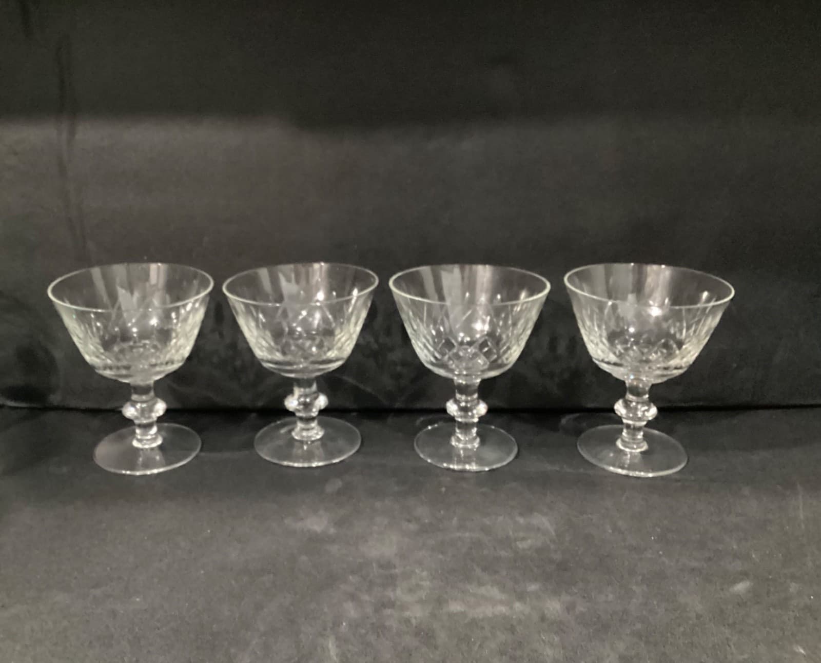 Edinburgh Crystal Criss-Cross Cut Cordial Sherbet Dessert Glasses Set Of 4 - Thumbnail 7