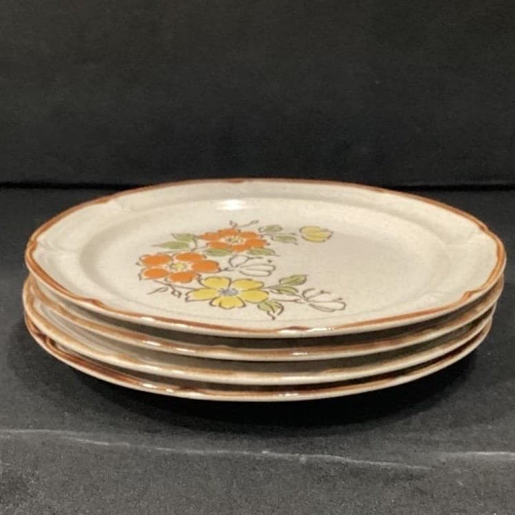 4 Spring Garden Baroque Hearthside Stoneware Salad Plates - Thumbnail 10