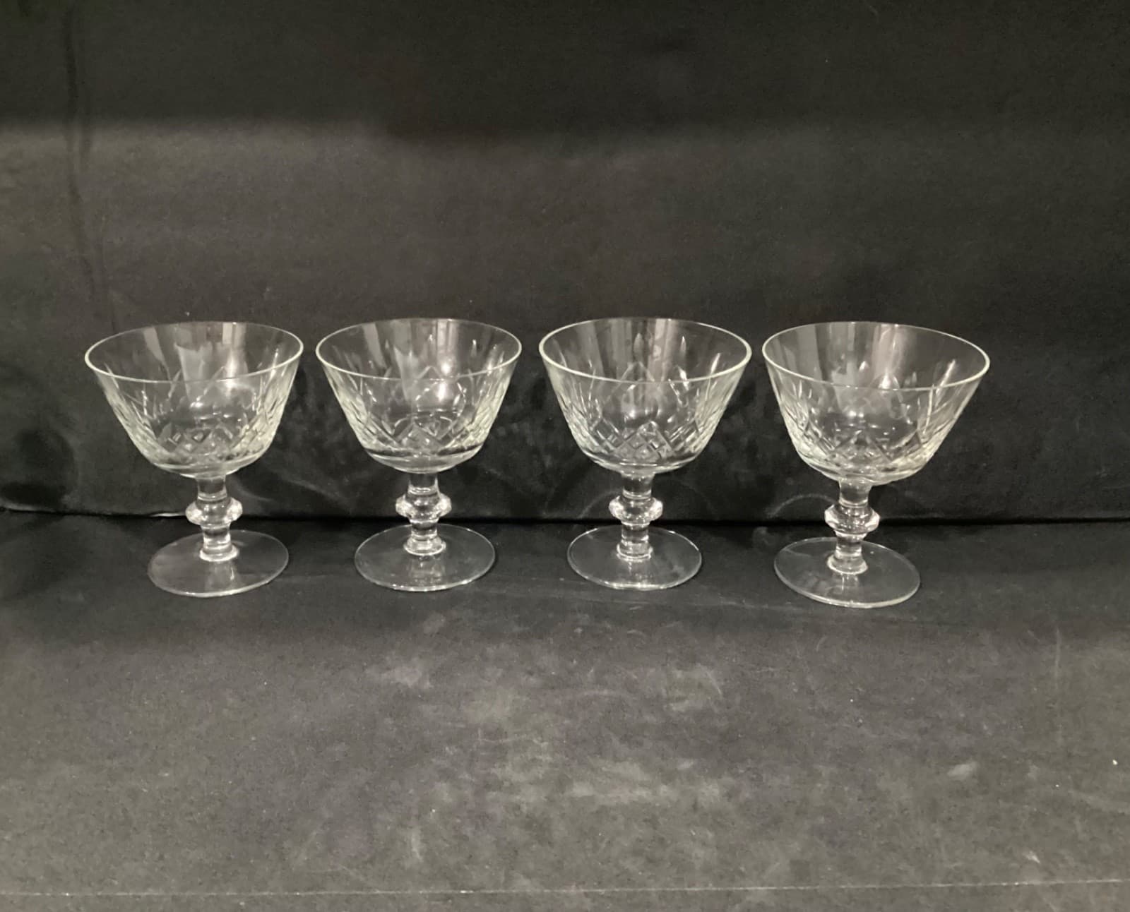 Edinburgh Crystal Criss-Cross Cut Cordial Sherbet Dessert Glasses Set Of 4 - Thumbnail 10