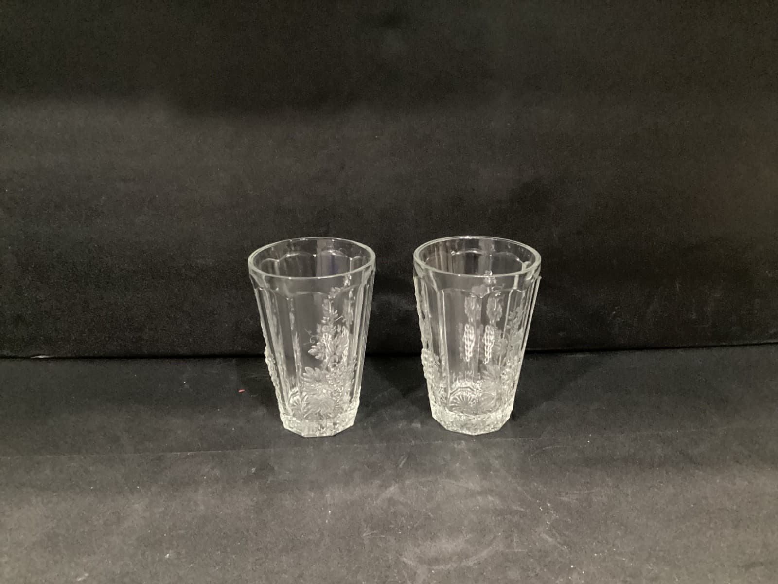 L.G. Wright Glass Panel Grape Clear Pattern 5” Flat Tumblers Set Of 2 - Thumbnail 9