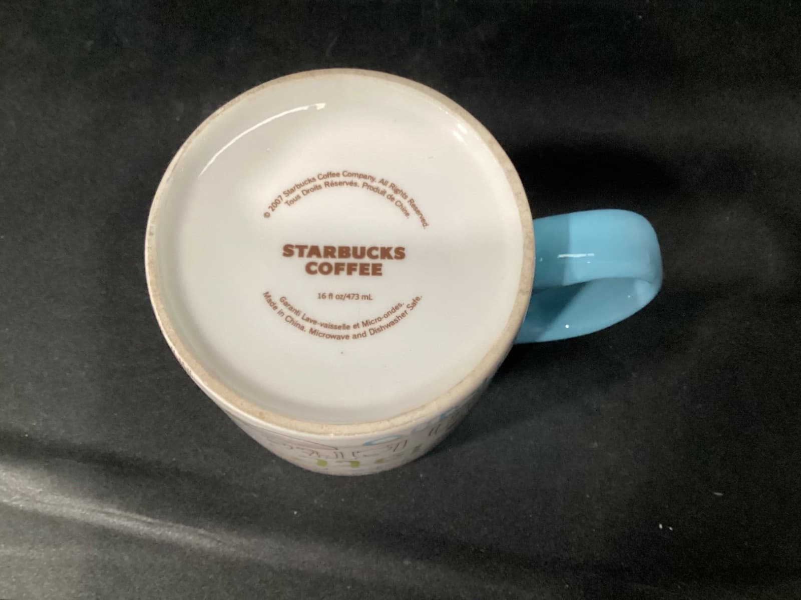 2007 Starbucks Coffee Mug Cup Latte Mocha Cappuccino Light Blue - Thumbnail 4