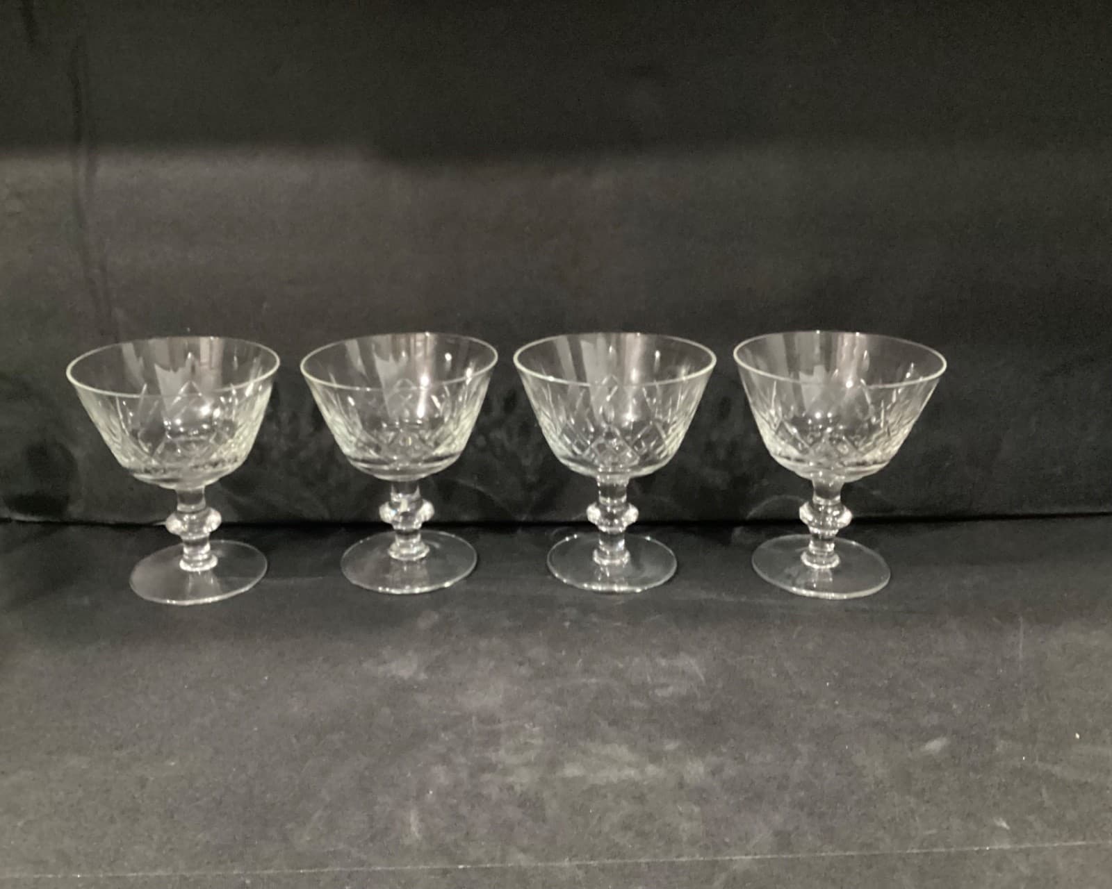 Edinburgh Crystal Criss-Cross Cut Cordial Sherbet Dessert Glasses Set Of 4 - Thumbnail 8