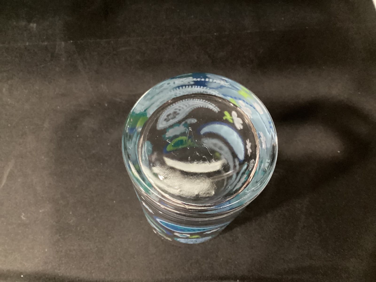 Royal Norfolk Blue Green Paisley Drinking Glass Tumblers 6” Tall Set Of 3 - Thumbnail 4