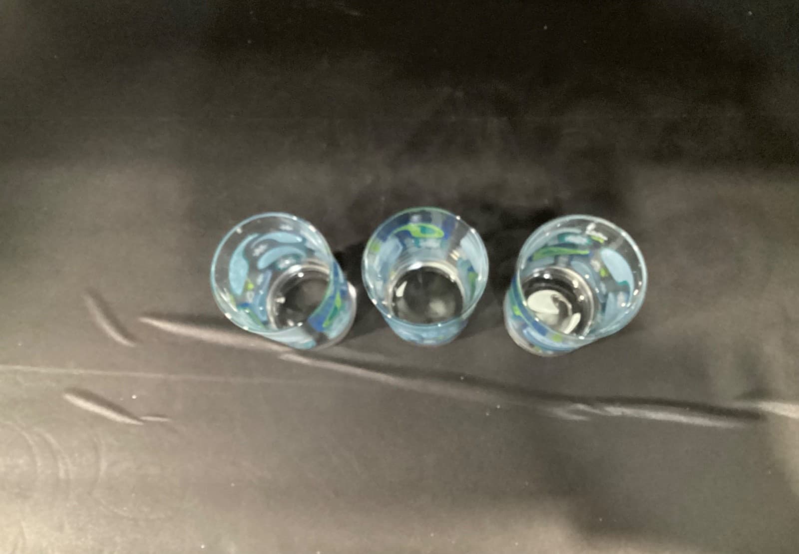 Royal Norfolk Blue Green Paisley Drinking Glass Tumblers 6” Tall Set Of 3 - Thumbnail 3