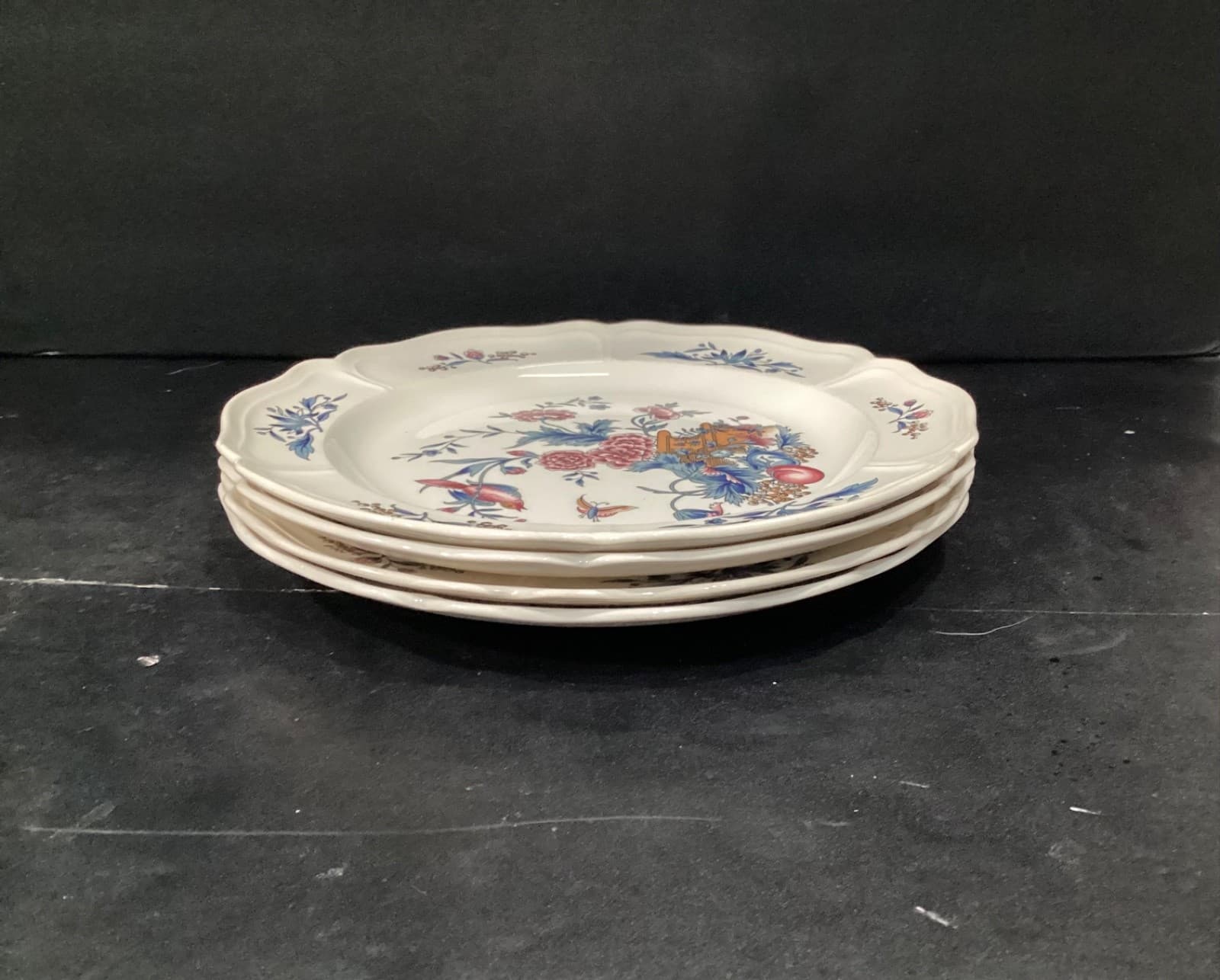 Wedgwood Williamsburg Potpourri Set of (4) 10" Rimmed Dinner Plates TKD510 - Thumbnail 7
