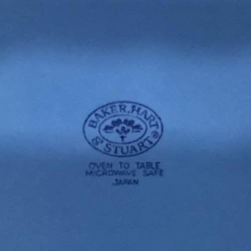 Vintage Baker Hart Stuart Blue Dinner Plates 11" Set of 2 - Thumbnail 5