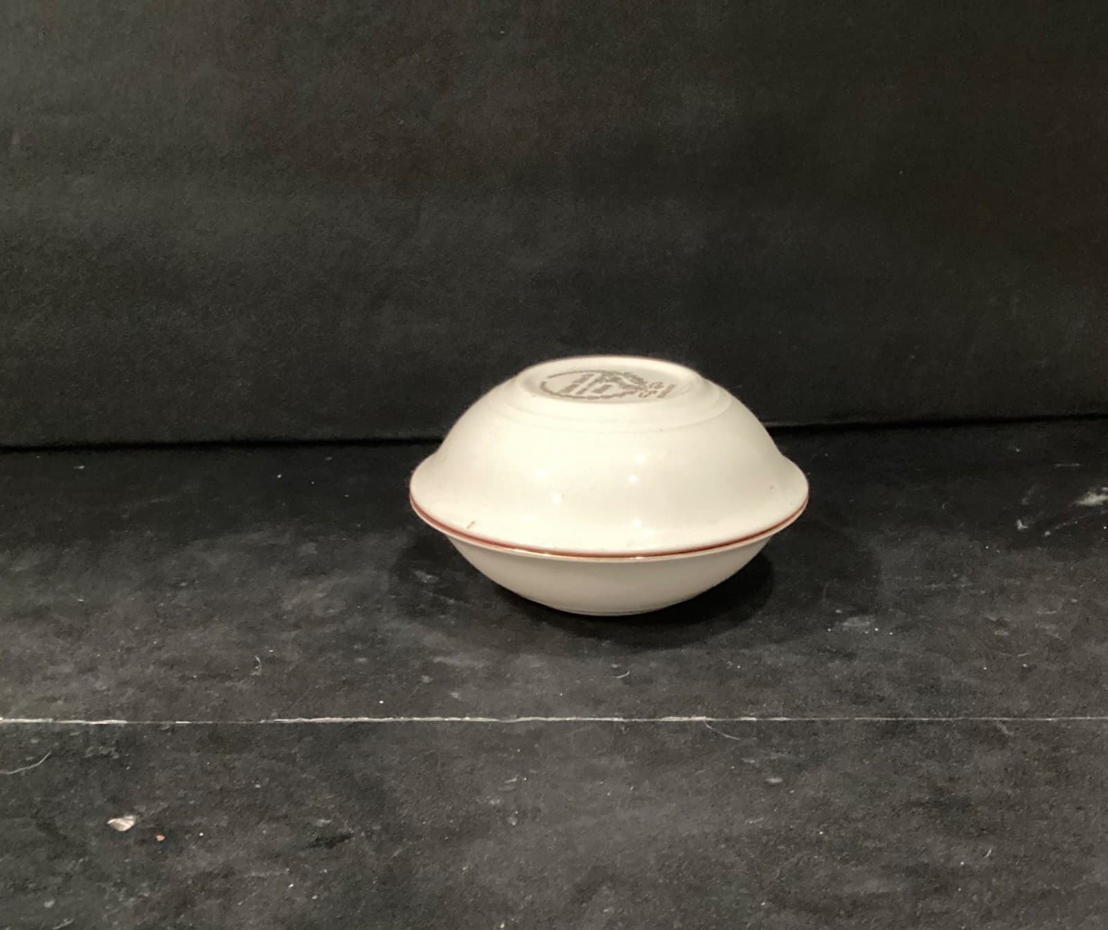 Lifetime China Co Burgundy w White Magnolia Semi-Vitrous 2 Dessert Berry Bowls - Thumbnail 10