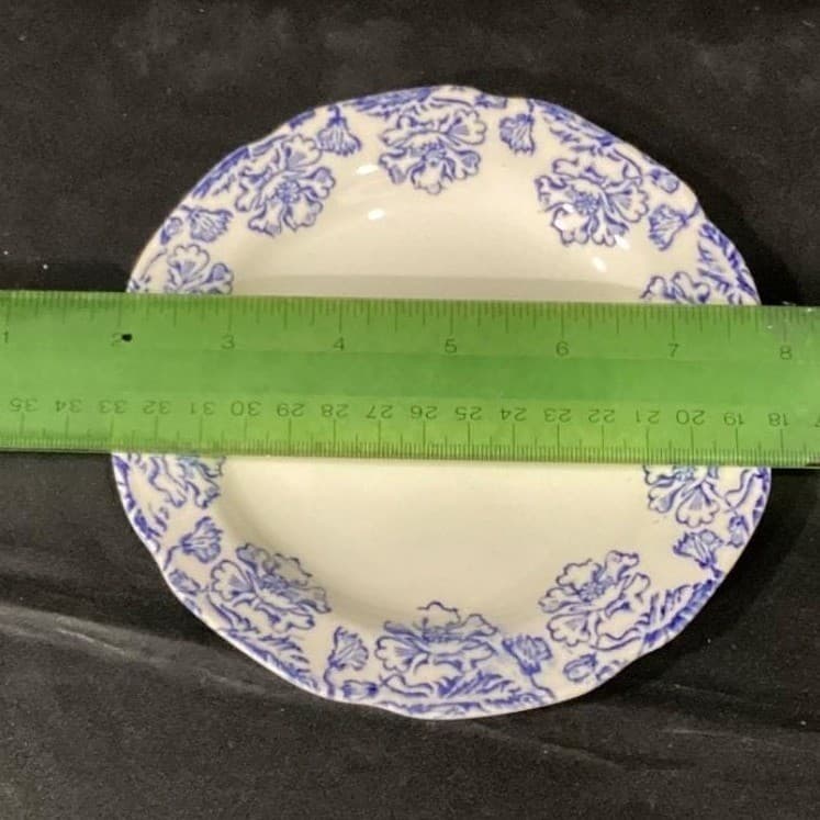 Set Of 4 Vtg. Boch Freres La Louviere 'Douglas' Blue & White Bread Plates - Thumbnail 5