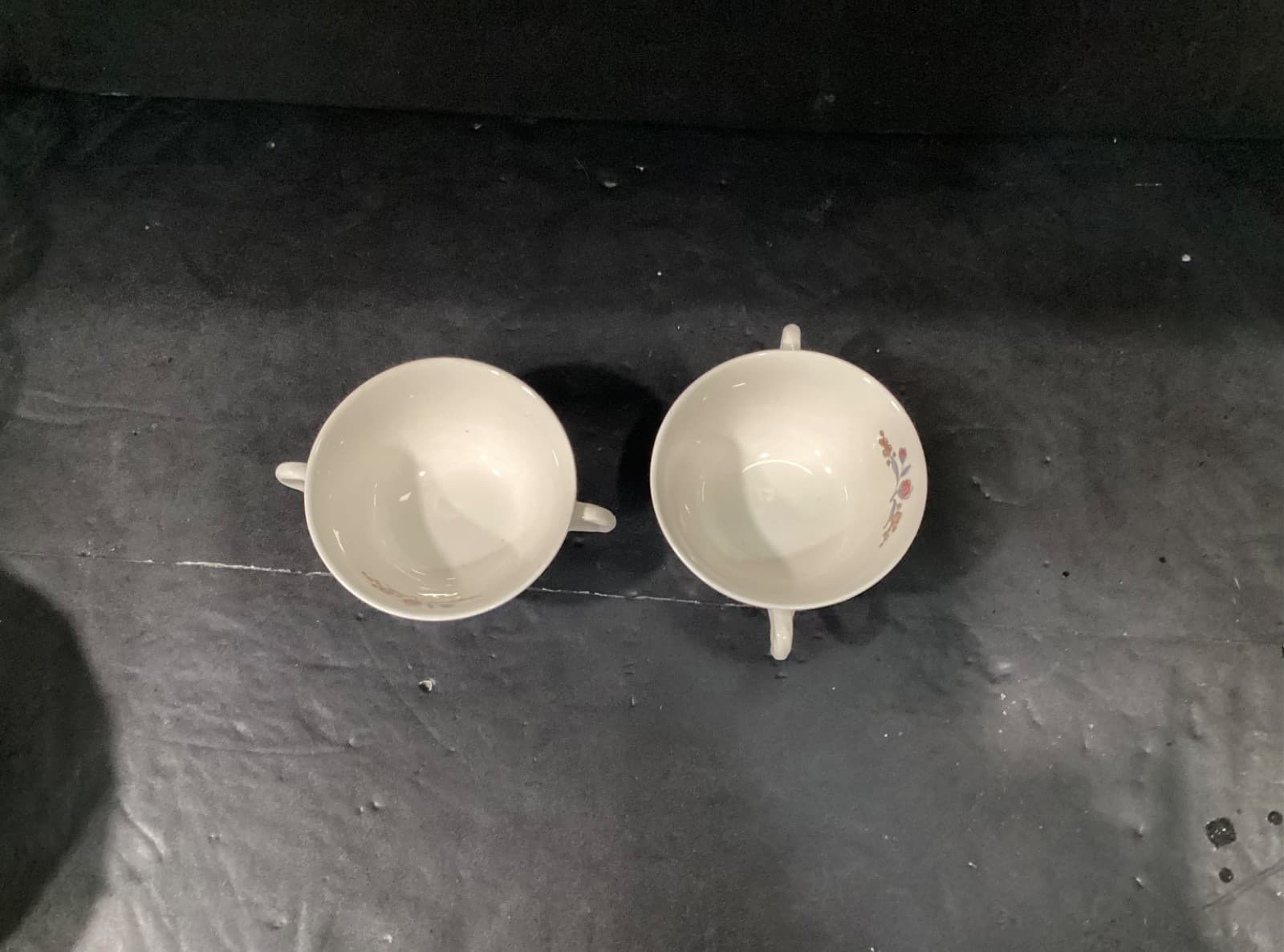 Two Wedgwood Williamsburg Potpourri Footed Cream Soup Bowls Nk510 England - Thumbnail 3