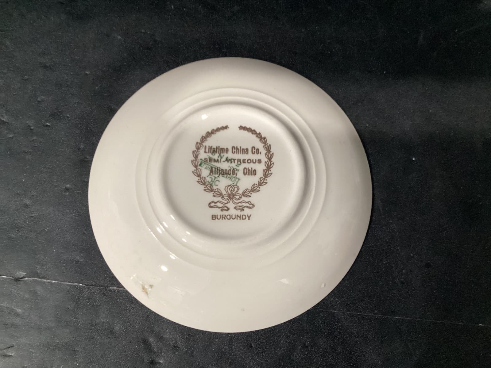 Vintage Homer Laughlin Burgundy Magnolia Lifetime China 4 Tea Cups and Saucers - Thumbnail 9