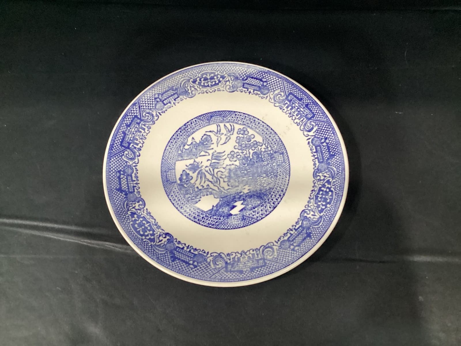 Vintage Churchill England Blue Willow Dinner Plates Set 2 Blue White 10” - Thumbnail 2