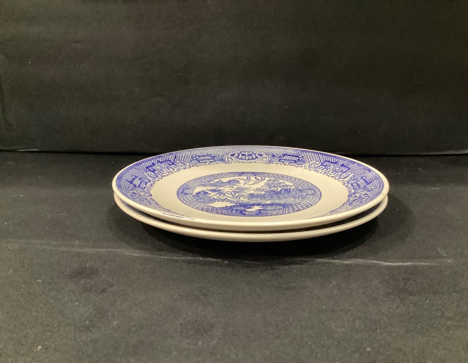 Vintage Churchill England Blue Willow Dinner Plates Set 2 Blue White 10” - Thumbnail 5