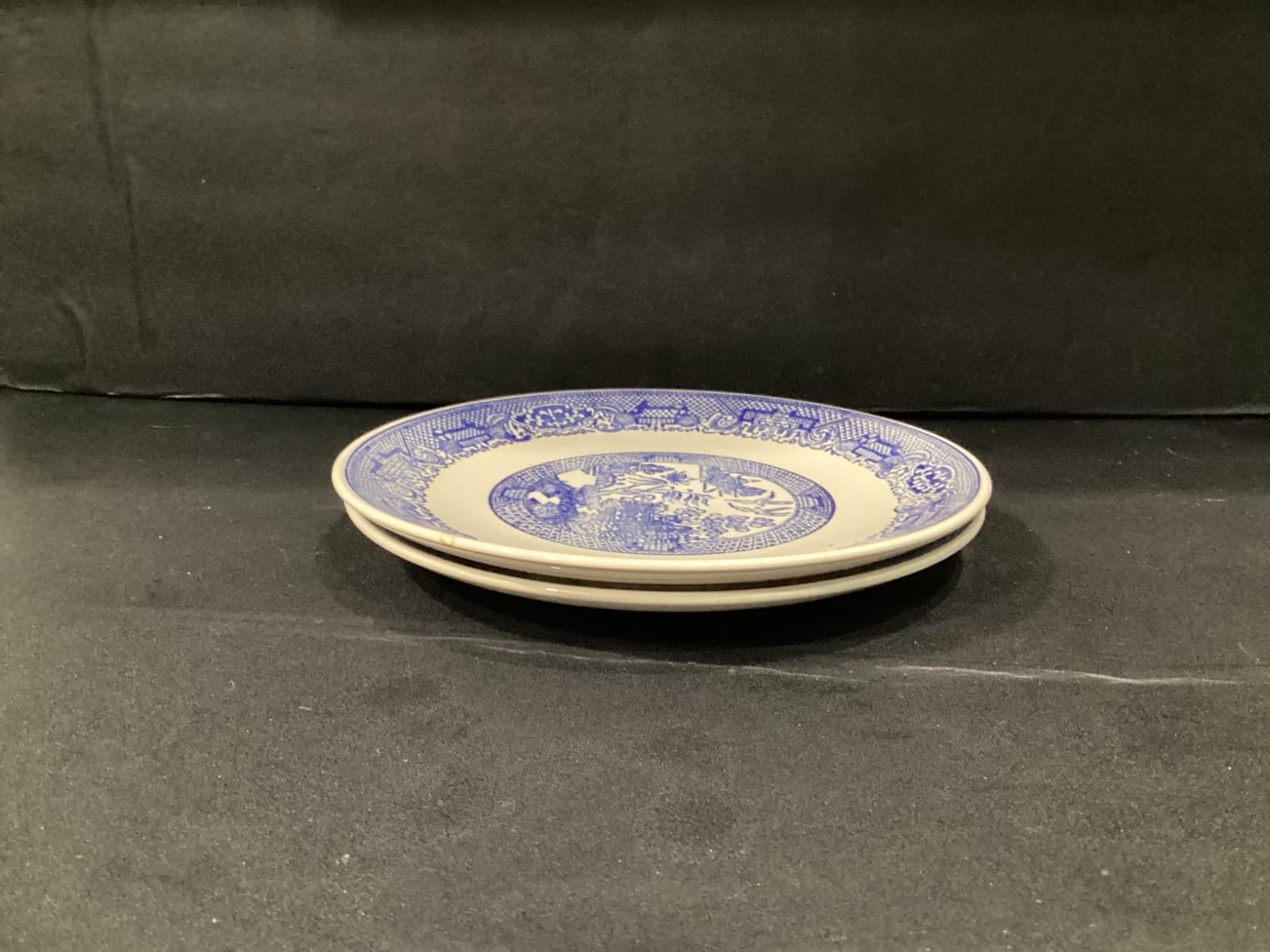 Vintage Churchill England Blue Willow Dinner Plates Set 2 Blue White 10” - Thumbnail 8