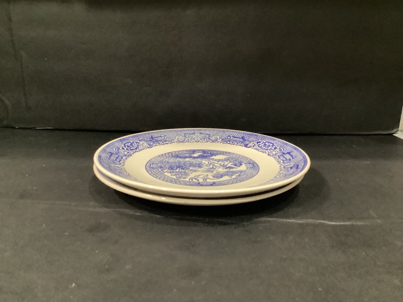 Vintage Churchill England Blue Willow Dinner Plates Set 2 Blue White 10” - Thumbnail 7