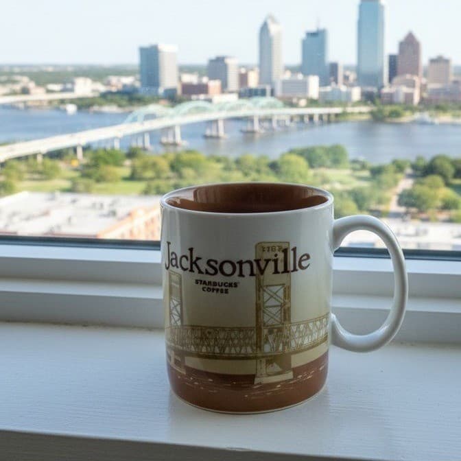 Starbucks Jacksonville Global Icon Collector Series 16oz Coffee Tea Mug Cup EUC
