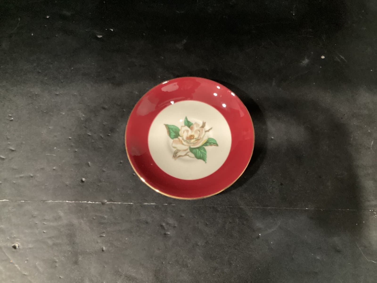Vintage Homer Laughlin Burgundy Magnolia Lifetime China 4 Tea Cups and Saucers - Thumbnail 7