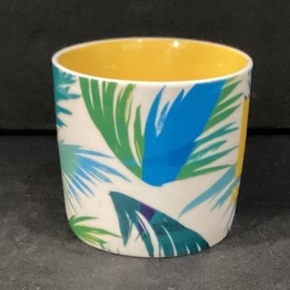 2016 Starbucks Coffee Tea Mug HI HAWAII Green Blue Palms Yellow Interior - Thumbnail 8
