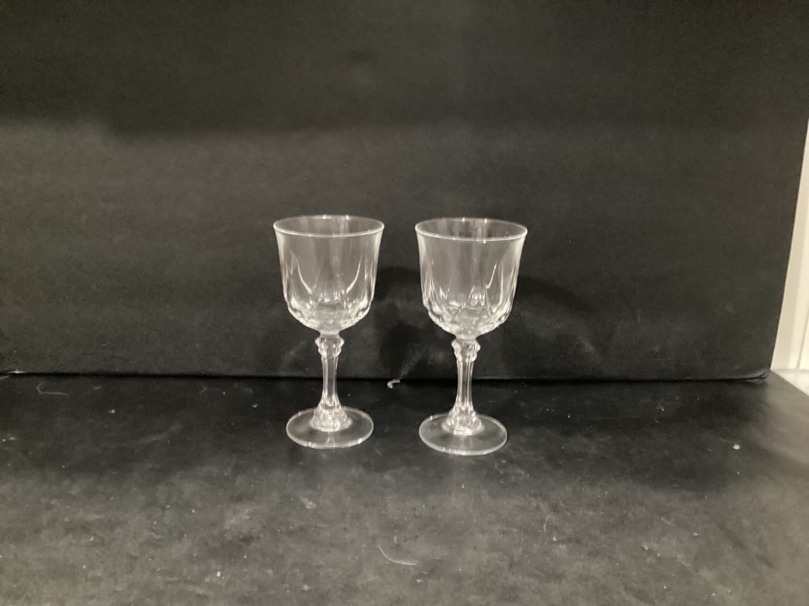 Cristal D'Arques Durand Auteuil Crystal 6” Stemmed Wine Goblets Glasses Set of 2